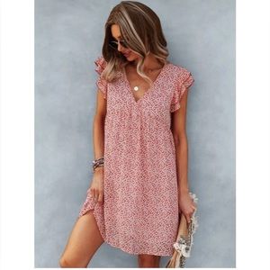 Ditsy Floral Red Dress Size Small